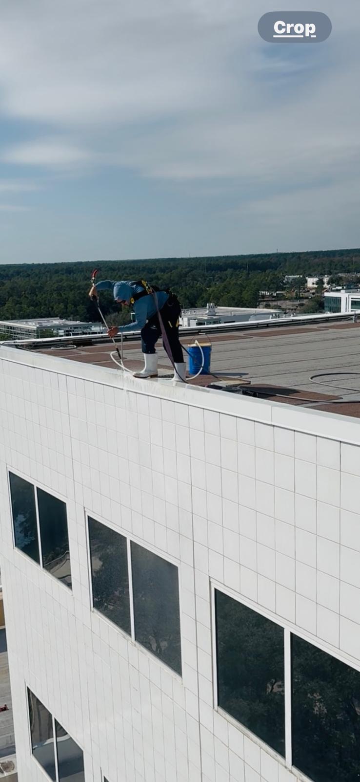 Professional rooftop maintenance work